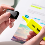 Маркер текстовый Deli EU366-YL желтый 1-5мм скошенный UMBO